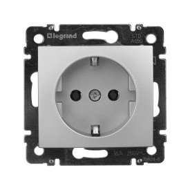 Розетка 1 пост LEGRAND Valena с/з алюминий