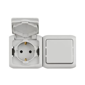 Выключатель 1-клавишный LEGRAND Quteo IP44 серый