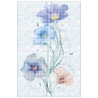 Панно настенное 40х60 SUMMER цветы (из 4 пл), голубое