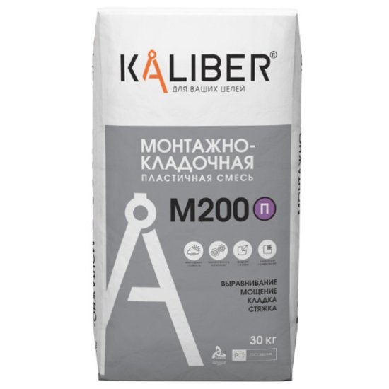 Cмесь монтажно-кладочная Kaliber М-200 П  пластичная 30 кг