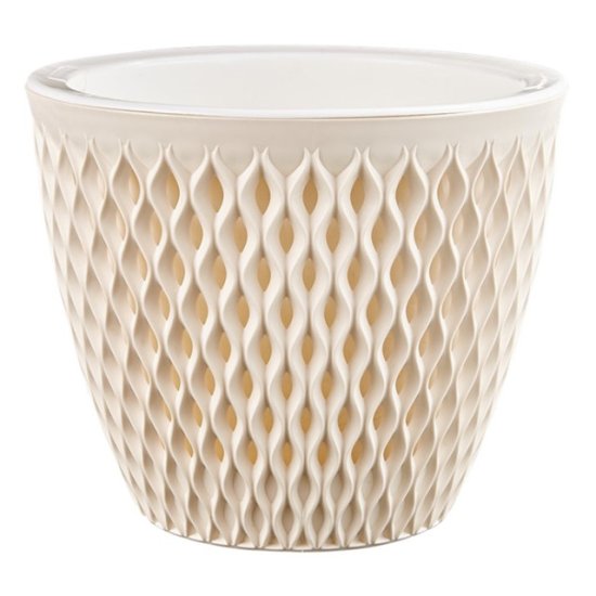 Кашпо Версаль 1,6л кремовый пластик