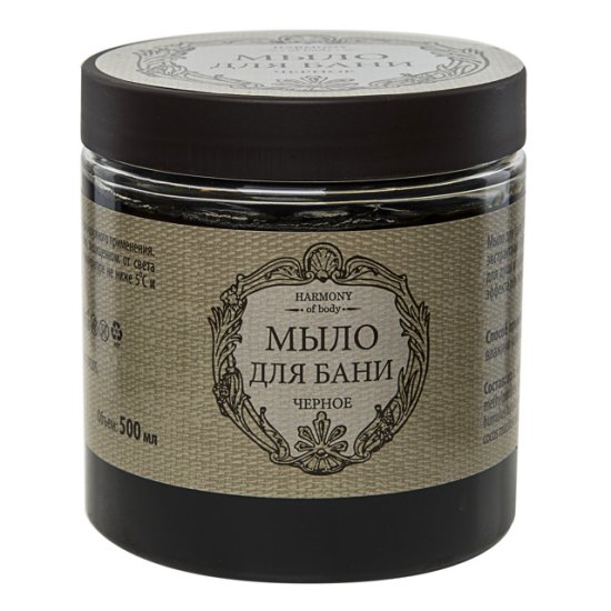 Мыло HARMONY OF BODY Черное для бани 500мл