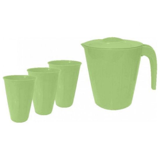 Набор посуды Sugar&Spice кувшин 1,9л + 3 стакана пластик фисташковый