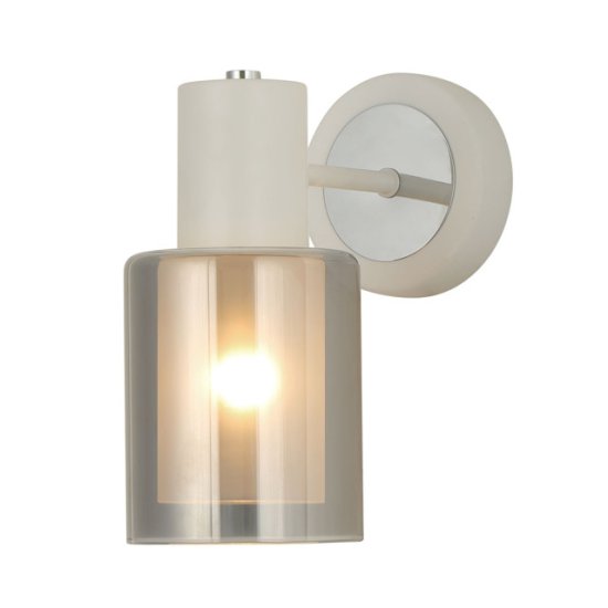 Бра SCHAFFNER Manso E14 15Вт стекло металл белый