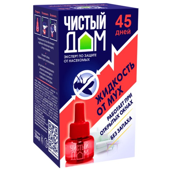 Жидкость для фумигатора ЧИСТЫЙ ДОМ от мух и комаров 45 ночей