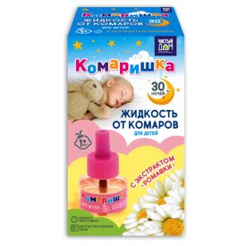 Жидкость для фумигатора ЧИСТЫЙ ДОМ Комаришка для детей от комаров 30 ночей