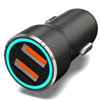 АЗУ в прикуриватель REXANT 12/24В 2хUSB 12Вт c LED-подсветкой
