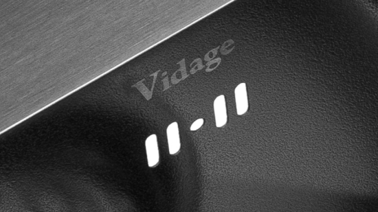 Врезная мойка Vidage 5848V 58x48 см глубина чаши 22 см с дозатором нержавеющая сталь цвет черный