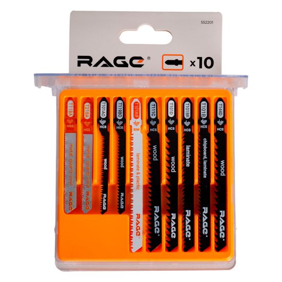 Пилки для лобзика Rage T144D универсальные L50 мм быстрый рез (10 шт.) (552201)