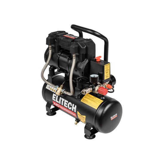 Компрессор сетевой поршневой безмасляный Elitech HD ACF 200-8S, 8 л 200 л/мин