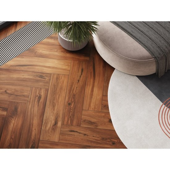 Керамогранит Cersanit Woodberry коричневый рельеф ректификат 898х218х8 мм (6 шт.=1,174 кв.м)
