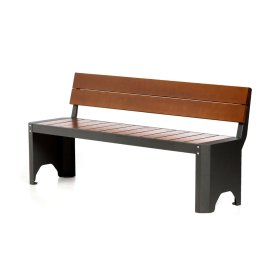 Скамья садовая City S CI-160S 166x56x79 см дерево черный/коричневый