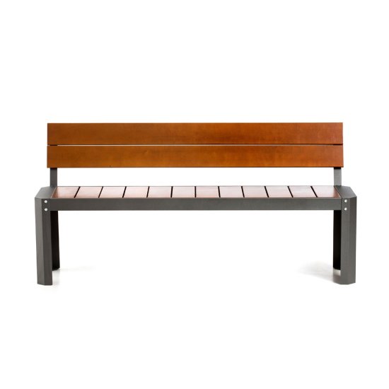 Скамья садовая City S CI-160S 166x56x79 см дерево черный/коричневый