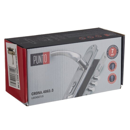 Замок врезной Punto LOCKSET15.CRONA.4061-3 AB для входной двери под цилиндр бронза 5 ключей