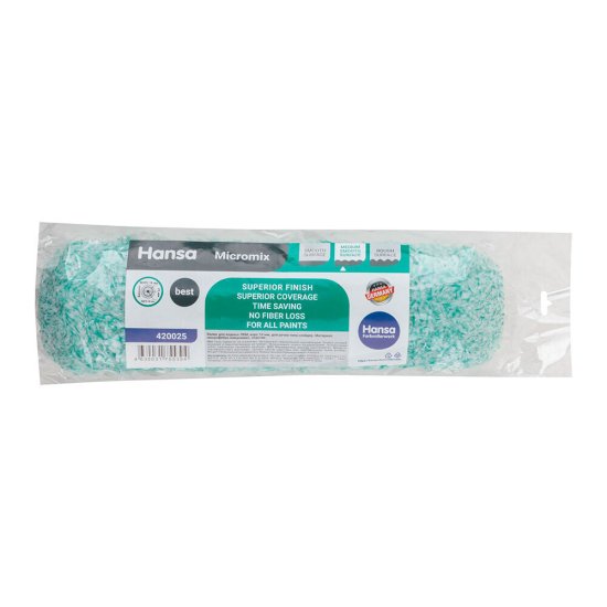 Валик микрофибра 250 мм d65 мм ворс 16 мм для водной основы без ручки Hansa Fabroller Micromix