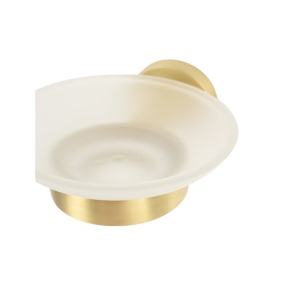 Мыльница для ванной Zenfort 23585 с держателем стекло/металл золото (102053)