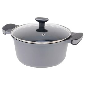 Кастрюля POLARIS Stein-24С 4,3л 24см антипр.покр. литой алюминий стеклянная крышка индукция
