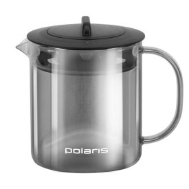 Чайник заварочный POLARIS Graphit-1000TP 1л боросиликатное стекло, нерж.сталь