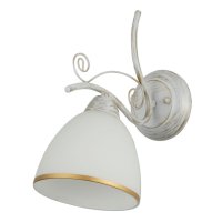 Бра SCHAFFNER Cadarzo E27 40Вт стекло металл белый/золото
