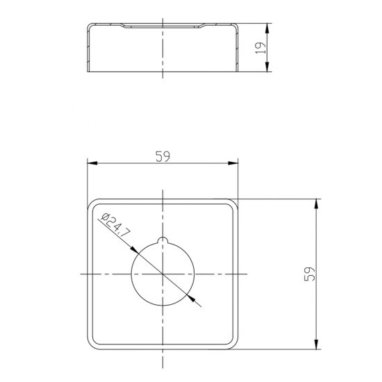 Чашка декоративная квадратная Corsa Deco 59 мм хром (2 шт.) (691343)