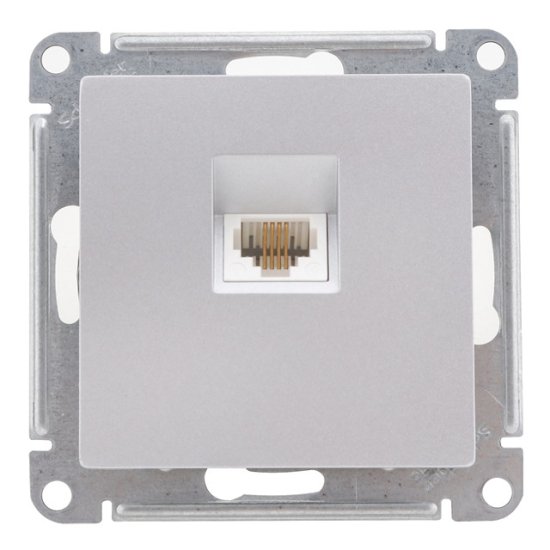 Розетка SCHNEIDER ELECTRIC RJ11 AtlasDesign телефонная IP20 алюминий
