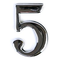 Цифра 5 45х28мм хром