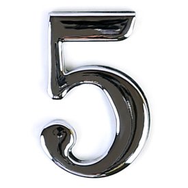Цифра 5 45х28мм хром