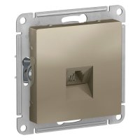 Розетка SCHNEIDER ELECTRIC RJ11 AtlasDesign телефонная IP20 шампань