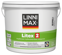 Краска для стен и потолков моющаяся Linnimax Litex 2 глубокоматовая цвет прозрачный база C 2.7 л