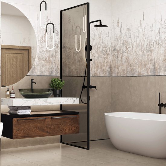 Керамогранит Alma Ceramica Flora коричневый декор 1200х600х8,5 мм (2 шт.= 1,44 кв.м)