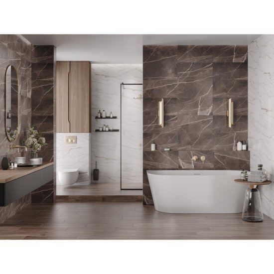 Плитка облицовочная Gracia Ceramica Бруно белая 600x300x9 мм (8 шт.=1,44 кв.м)