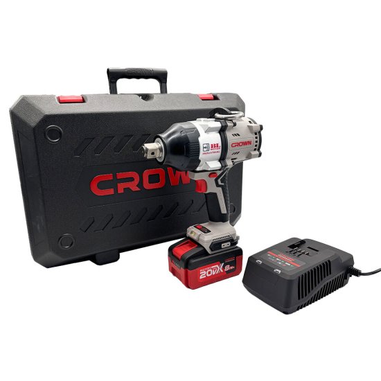 Гайковерт ударный аккумуляторный бесщеточный Crown CT22062HX-4 BMC 20 В 4 Ач Li-Ion 2 АКБ и ЗУ