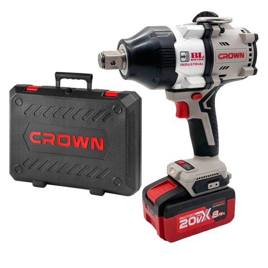 Гайковерт ударный аккумуляторный бесщеточный Crown CT22062HX-4 BMC 20 В 4 Ач Li-Ion 2 АКБ и ЗУ