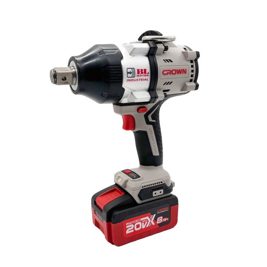 Гайковерт ударный аккумуляторный бесщеточный Crown CT22056HX-8SC4 BMC 20 В 8 Ач Li-Ion 1 АКБ и ЗУ