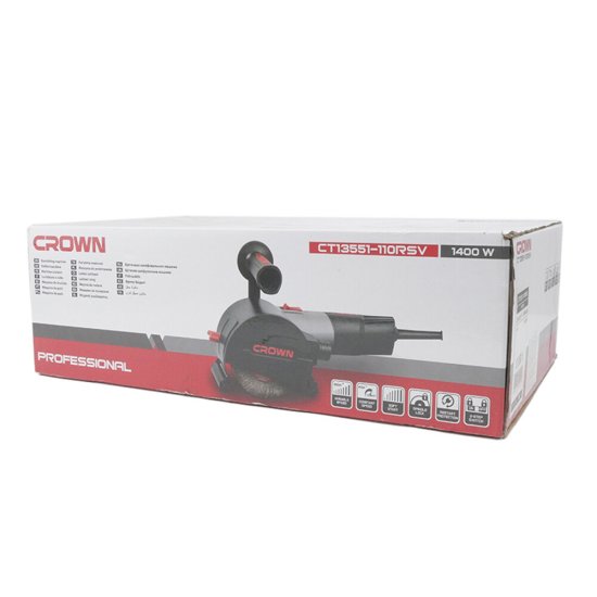 Шлифмашина щеточная электрическая Crown CT13551-110RSV 1400 Вт d110 мм
