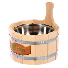 Ушат БАННЫЕ ШТУЧКИ с нержавеющей вставкой липа 3,5л