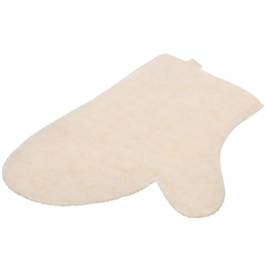 Рукавица банная лавсан белая