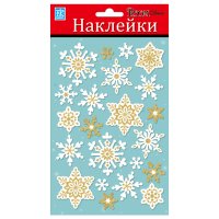 Наклейка ROOMDECOR Cнежинки мини 14х21см, арт.PLX2003