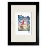 Фоторамка Зебра 210х300мм с паспарту 130х180мм МДФ черный