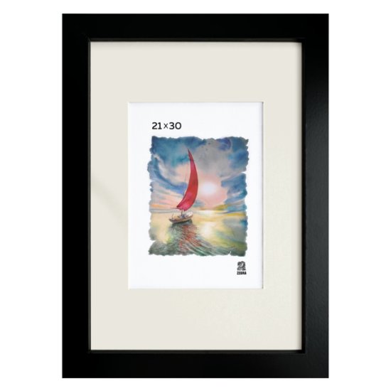 Фоторамка Зебра 210х300мм с паспарту 130х180мм МДФ черный