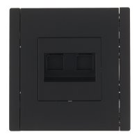Розетка компьютерная IEK Forte&Piano FP133 встраиваемая черная 2хRJ45 (FP-K20-1-K02)