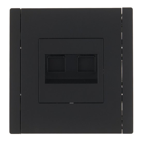 Розетка компьютерная IEK Forte&Piano FP133 встраиваемая черная 2хRJ45 (FP-K20-1-K02)