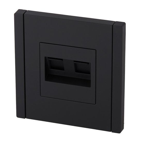 Розетка компьютерная IEK Forte&Piano FP133 встраиваемая черная 2хRJ45 (FP-K20-1-K02)