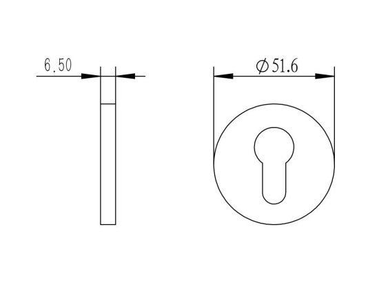 Накладка на замочную скважину KREAFORTA SC-R2 51.6 мм цвет графит