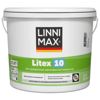 Краска для стен и потолков моющаяся Linnimax Litex 10 шелковисто-матовая цвет прозрачный база C 2.7 л