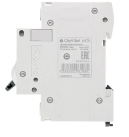 Автоматический выключатель Systeme Electric City9 set ав с, 25 А, 1 Р, 4.5 kА, 230 В C9F34125