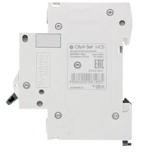 Автоматический выключатель Systeme Electric City9 set ав с, 25 А, 1 Р, 4.5 kА, 230 В C9F34125