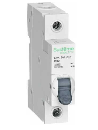 Автоматический выключатель Systeme Electric City9 set ав с, 32 А, 1 Р, 4.5 kА, 230 В C9F34132