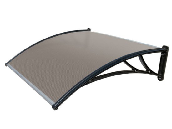 Козырек для входной двери UGO LOKS 150x100x28см коричневый поликарбонат
