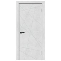Полотно дверное ДВЕРИ ГУД Геометрия-1/Geometry-1 Бетон снежный глухое 200х60см ПВХ